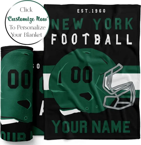 Miniatura 82 de Manta personalizada para fanáticos del fútbol americano – Se envía al día siguiente – Hecha en Estados Unidos – Manta de vellón personalizada