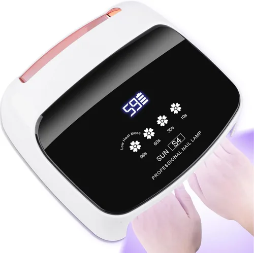 Lámpara de uñas UV, 288 W, 8 horas, súper duradera, 15600 mAh, profesional, inalámbrica, lámpara LED UV para uñas, 66 cuentas de lámpara con sensor