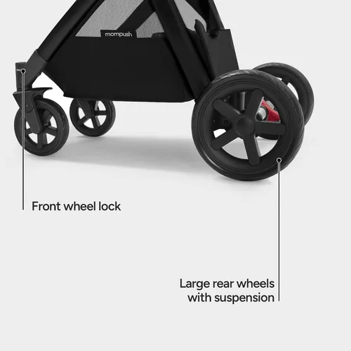 Miniatura 7 de Mompush Ultimate2 Cochecito de bebé, Cochecito convertible premium de tamaño completo para niños, Asiento reversible con ajuste de reclinación