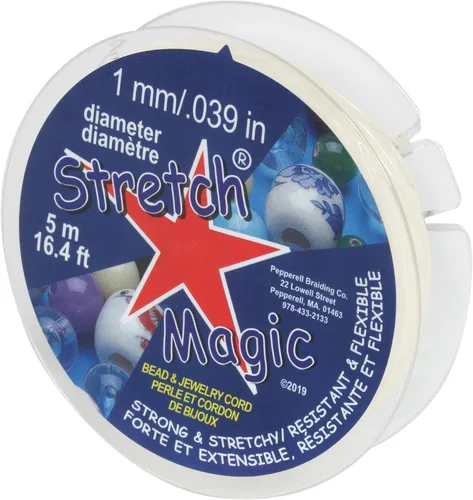 Miniatura 38 de Cordón elástico para cuentas Stretch Magic – Color negro, 0.6mm de diámetro, 100 metros (328 pies) - Fácil de anudar, cuerda fuerte y elástica