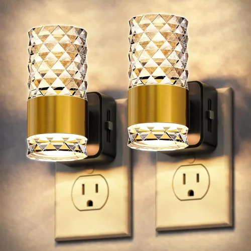 Miniatura 16 de DORESshop Luz nocturna LED, luces nocturnas giratorias que se enchufan a la pared con sensor de luz automática de 3000 K luz nocturna con brillo