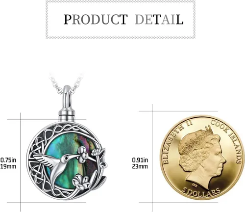 Miniatura 4 de JUSTKIDSTOY Collar con colgante de colibrí de plata esterlina S925 con flores, pájaros, animales, joyería de regalo para mujer