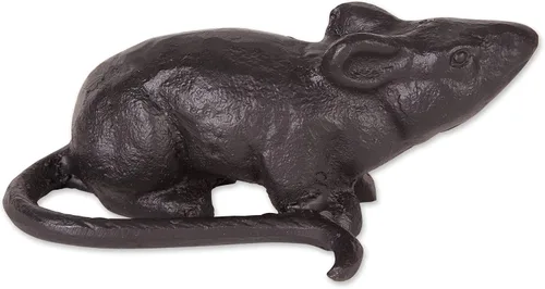 Zingz & Thingz Tope decorativo de puerta de metal, rata, 6.5x2.9x2.5
