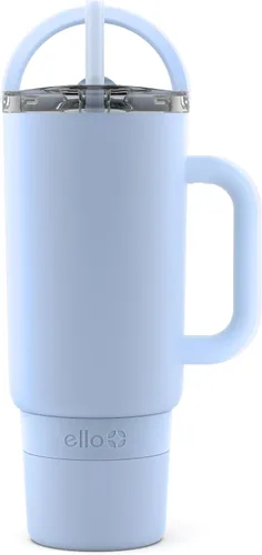 Miniatura 27 de Ello Port - Vaso de 40 onzas con asa de transporte y asa integrada, botella de agua reutilizable de acero inoxidable aislada al vacío, taza de viaje