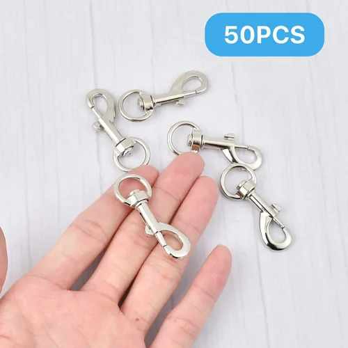 Miniatura 3 de 50 ganchos a presión para correa de perro, cierre giratorio resistente, hebilla de metal, clip de gatillo para hebilla de mascota de primavera