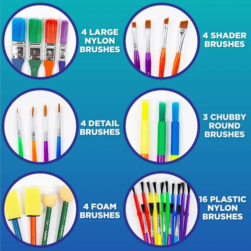 Miniatura 3 de Horizon Group USA Pinceles de pintura - Juego de 35 pinceles multiusos - Incluye 8 tipos diferentes de pinceles, excelentes para acuarelas, pintura
