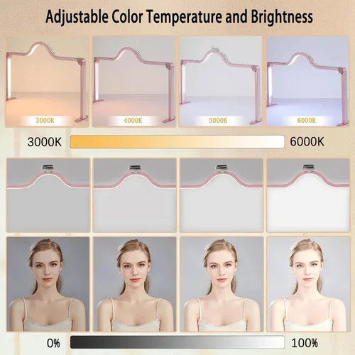 Miniatura 3 de KEDAO Luz de uñas para escritorio, luz de media luna para escritorio de uñas, lámpara de mesa LED plegable de 34 pulgadas, manicura para mesa
