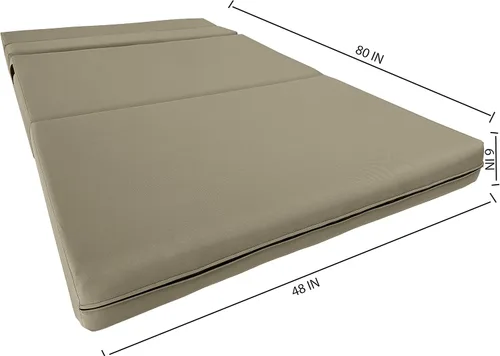 Miniatura 3 de D&D Futon Furniture Colchón plegable portátil, camas de invitados de estudio, colchones de caravana, espuma de alta densidad (bronceado, 6 x 48 x 80)