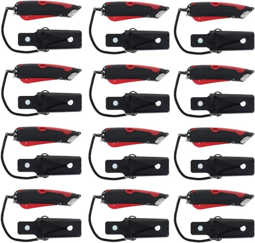 Miniatura 4 de Veltec EZ-2000 Cuchillo de utilidad para caja de seguridad, divisor de cinta en la parte posterior, ajuste de profundidad de 3 cuchillas, gatillo