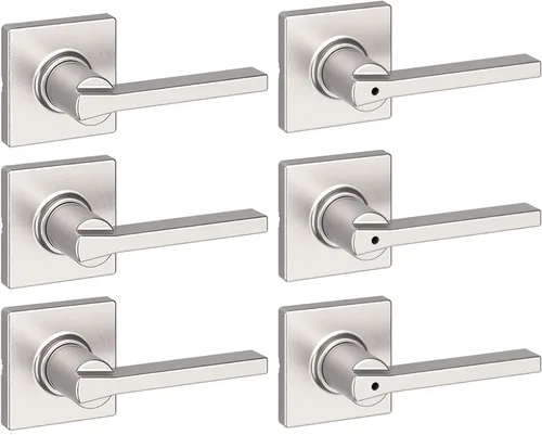 Miniatura 51 de Kwikset Casey - Manija de puerta de paso interior, palanca para puertas de armario y pasillo, manija reversible sin bloqueo, negro mate
