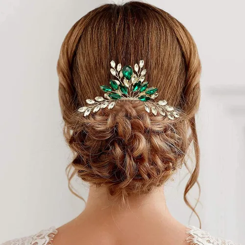 Miniatura 3 de Peine de pelo de cristal para novia, pieza de pelo con diamantes de imitación, fiesta de graduación, festival, boda, accesorios para el cabello