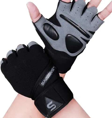 SAWANS Guantes de entrenamiento de fitness, guantes de levantamiento de pesas para hombres y mujeres, transpirables, soporte de muñeca para Correas
