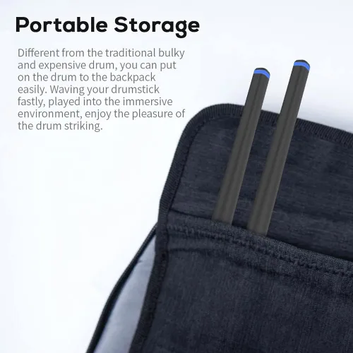 Miniatura 6 de Conjunto de batería somatosensorial para música, batería electrónica para adultos, percusión de rock, portátil, adecuado para principiantes