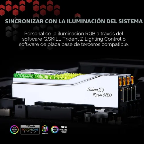 Miniatura 6 de G.SKILL Trident Z5 Royal Neo Series DDR5 RAM (AMD EXPO) 32 GB (2 x 16 GB) 6000MT/s CL28-36-36-96 1.40V Memoria de computadora de escritorio U-DIMM