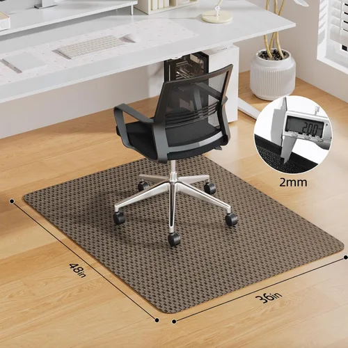 Miniatura 7 de Yecaye Tapete para silla de oficina para suelo de madera dura, 36 x 48 pulgadas, protege el suelo debajo del escritorio de la computadora, tapete