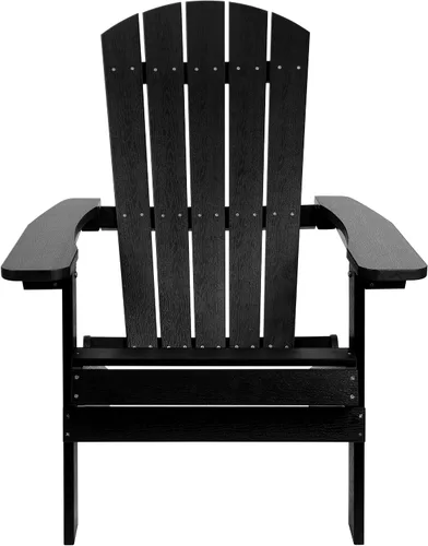 Miniatura 9 de Flash Furniture Charlestown – Silla plegable Adirondack de poliresina para interiores o exteriores, resistente a la intemperie, color negro
