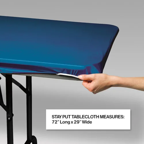 Miniatura 2 de Creative Converting Funda de plástico para mesa de banquete, 29 x 72 pulgadas, azul real (37442)