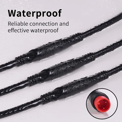 Miniatura 3 de Cable de extensión de 2 pines, 3 pines, 4 pines, 5 pines, 6 pines, 8 pines, 9 pines, enchufe impermeable, funciona para luz de bicicleta eléctrica