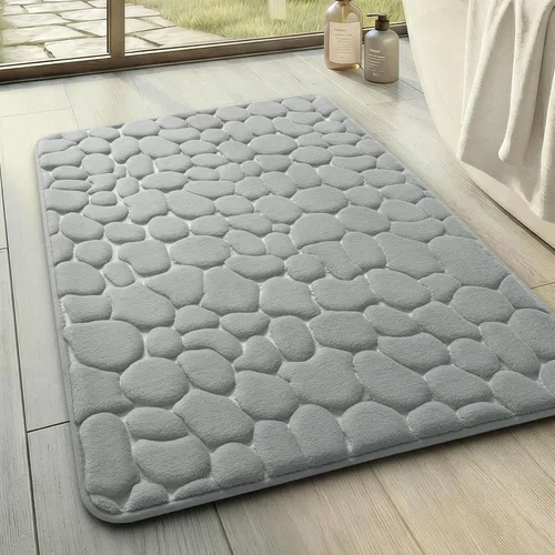 Miniatura 59 de YIHOUSE - Alfombra de espuma viscoelástica para pasillo, alfombras de baño con patrón de adoquín, superabsorbentes, alfombras de baño lavables a