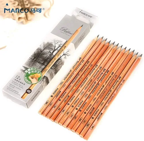 Miniatura 6 de Premium Artist Log lápiz de madera 12 PCS (7B)