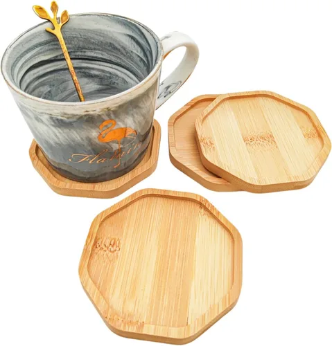 Miniatura 8 de 4 posavasos de bambú de mosaico para manualidades, bandejas de base en blanco, posavasos para beber, posavasos para plantas, placa de arte