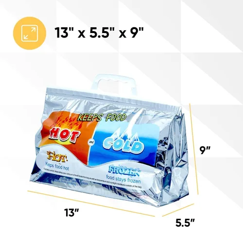 Miniatura 2 de Superio Bolsas aisladas para bebidas frías y calientes para entrega de alimentos, bolsas de compras de comestibles, almacenamiento de alimentos