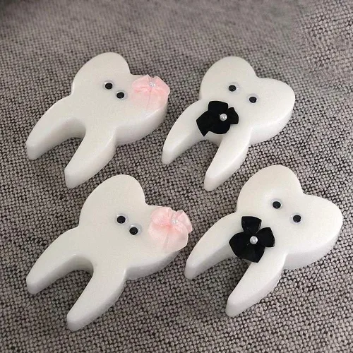 Miniatura 2 de Molde de silicona para dientes, divertida bandeja de cubitos de hielo con forma de dientes, molde de gelatina de postre de caramelo de chocolate