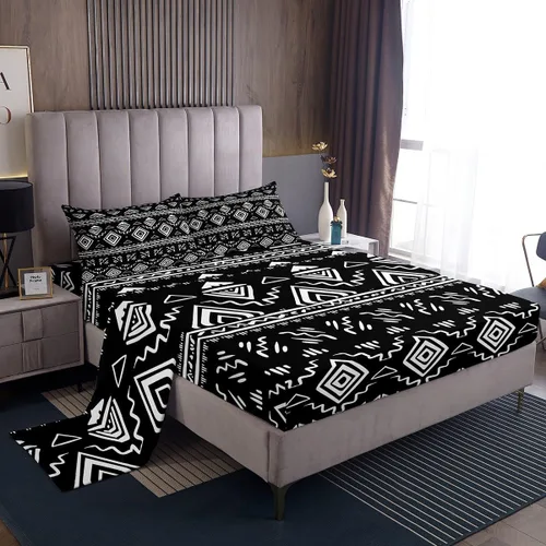 Miniatura 25 de Erosebridal Southwestern - Juego de ropa de cama tamaño individual, diseño étnico étnico geométrico, bohemio, azteca, para niños, adolescentes