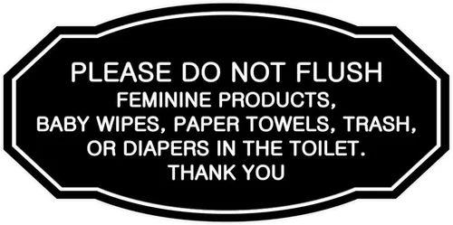 Miniatura 63 de Signs ByLITA Letrero de etiqueta victoriana Please Do Not Flush (Lt Gray), pequeño, 1 paquete Gris claro