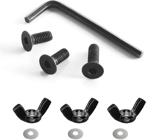 Emart Piezas de repuesto para soporte de telón de fondo, 3 tornillos hexagonales negros de cabeza plana para soportes de fondo, kit de accesorios, 3