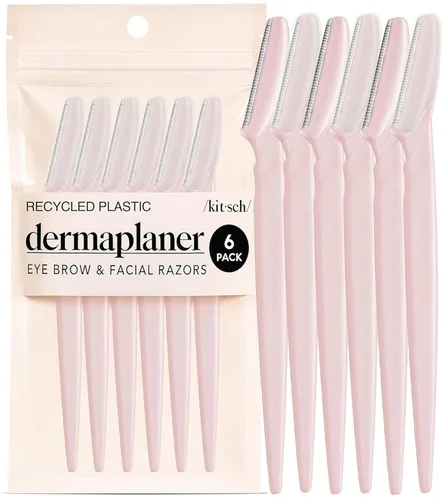 Miniatura 12 de Kitsch Dermaplane - Maquinilla de afeitar facial para mujeres y hombres, maquinillas de afeitar para cejas y afeitadora facial - Maquinilla de Negro