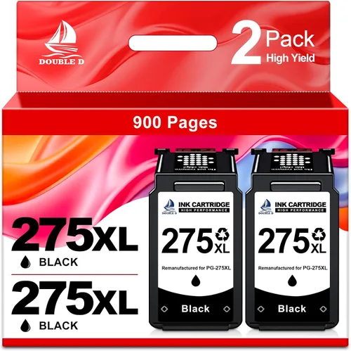 DOUBLE D PG-275XL - Cartuchos de tinta compatibles con Canon PG 275 PG275XL, funciona con Canon TS3500 TS3520 TS3522 TS3700 TS3720 TS3722 TR4720