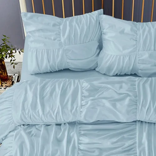 Miniatura 3 de Casa Basketweave - Juego de funda de edredón de 3 piezas, incluye funda de edredón y 2 fundas de almohada a juego, tamaño matrimonial, color azul