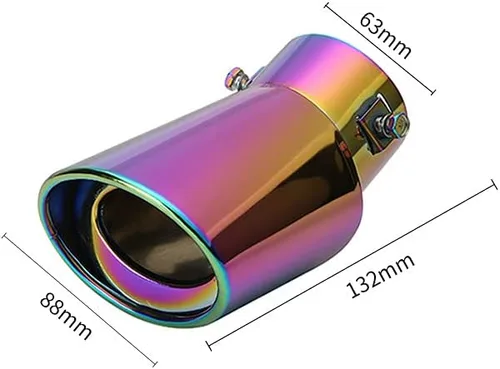 Miniatura 2 de Tubos de punta de silenciador de escape de coche de acero inoxidable de tipo curvo universal atornillado para tubos de 1.5 a 2.1 pulgadas de diámetro