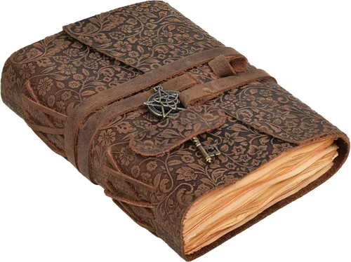 Miniatura 11 de LEATHER VILLAGE Diario encuadernado de cuero hecho a mano para mujeres - Verde "7"X5" (A7) Mediano 260 páginas en blanco de papel vintage