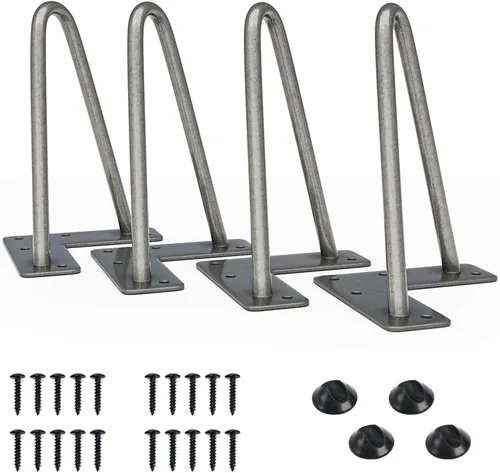 Miniatura 34 de SMARTSTANDARD Patas de muebles de horquilla de alta resistencia de 4 pulgadas, proyectos de bricolaje de metal para el hogar para soporte de TV