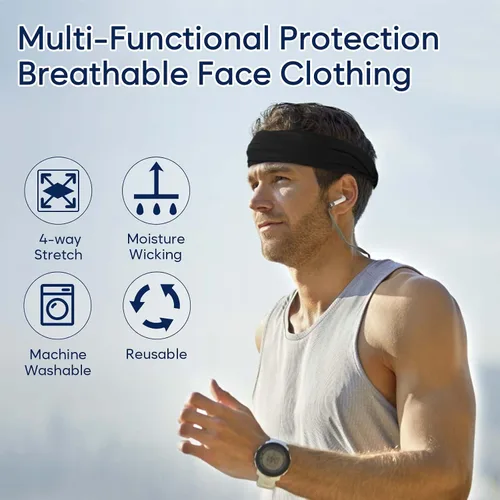 Miniatura 4 de gelbesty Paquete de 2 polainas refrescantes para el cuello, cubierta facial para todo tipo de clima para hombres y mujeres, bandana facial