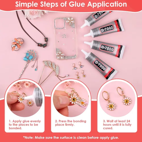 Miniatura 2 de Pegamento para manualidades B7000 de 1.7 fl oz, pegamento transparente multiusos para manualidades, cuentas de joyería, tela, tela, arte de uñas