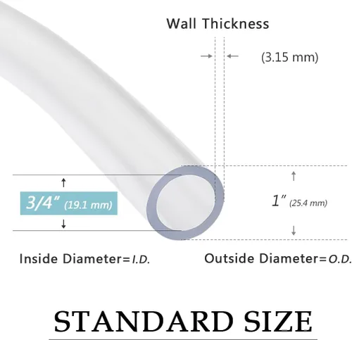 Miniatura 3 de DAVCO 3/4" DI - Tubo de vinilo transparente de 25 pies, tubo de PVC flexible de baja presión, manguera de vinilo de plástico ligero resistente a