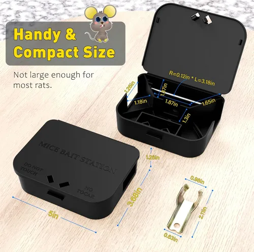 Miniatura 2 de Estaciones de mouse con llaves, paquete de 6, diseño sin llave y estaciones de mouse requeridas, estaciones de ratón, mantiene a los niños