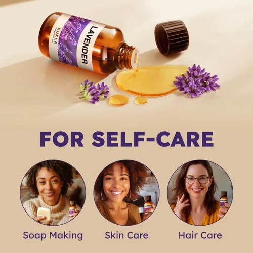 Miniatura 5 de Kukka - Aceite esencial de lavanda para difusor, piel y cabello, aceite de lavanda 100% puro para relajación, nutrición y aroma para hacer jabón