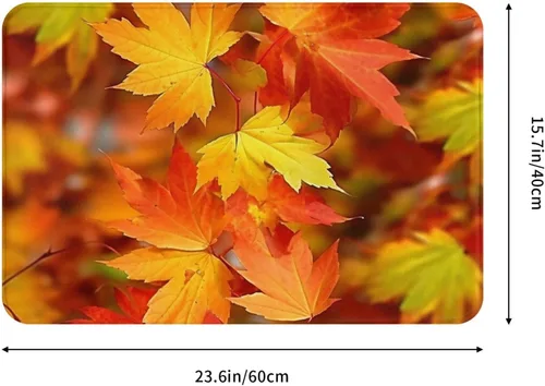 Miniatura 3 de Autumn Leaves of Maple Print Front Door Mat Absorbent Bathroom Rug Non Slip Indoor Doormat for Entryway Garage Patio 16 X 24in