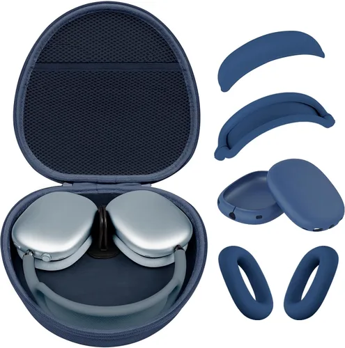 Miniatura 36 de Funda rígida para AirPods Max con modo de sueño, funda de transporte para auriculares con almohadillas de silicona para AirPods