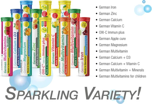 Miniatura 7 de Suplemento alemán de óxido de magnesio Tabletas efervescentes Sabor naranja – 200 mg de magnesio por porción Sin azúcar, vegano – T&D Pharma