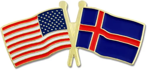 Miniatura 35 de PinMart Pin de solapa esmaltado con bandera de la amistad cruzada de Estados Unidos y el mundo