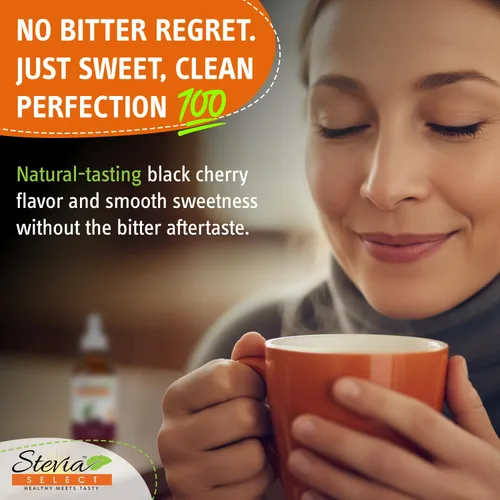 Miniatura 3 de Stevia Select Sabor a Cereza Negra Líquido de Stevia – Edulcorante Cero Calorías para Café, Té, Bebidas y Horneado, 100% Natural, Sin Eritritol