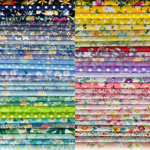 Miniatura 18 de Paquete de 200 cuadrados de tela de algodón multicolor de 4 x 4 pulgadas para coser acolchados, cuadrados de tela precortados para manualidades