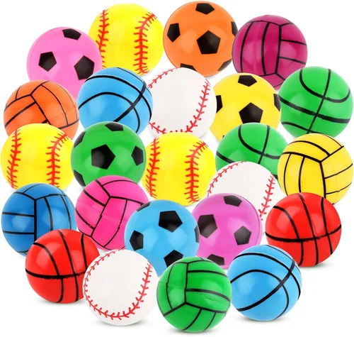 Miniatura 14 de 24 piezas de pelotas de básquetbol rebotadoras para niños, pelotas de goma de 32 mm de rebote deportivo a granel para recuerdos de fiesta, rellenos