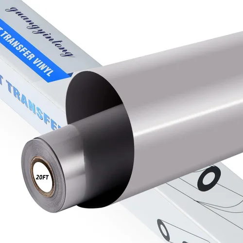 Miniatura 29 de guangyintong Rollos de vinilo de transferencia de calor de soplo negro, vinilo 3D de 12 pulgadas x 20 pies para planchar, para camisetas, vinilo HTV