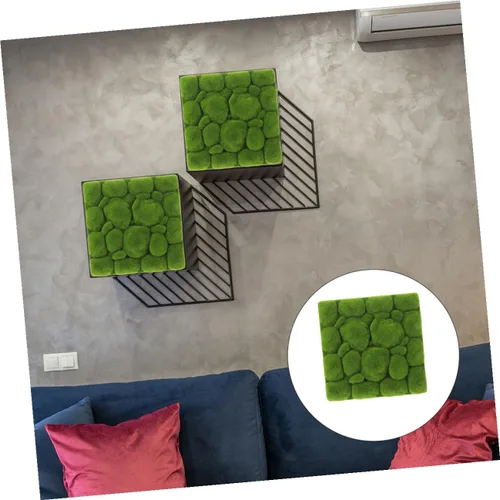 Miniatura 8 de Healifty Musgo artificial verde para decoración del hogar, 3 piezas de 11.8 x 11.8 pulgadas, alfombra de musgo falso, musgo sintético decorativo